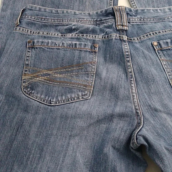 MAURICES, MOLLI FLARE, MEDIUM BLUE DISTRESSED DENIM, MIDRISE JEANS - Picture 8 of 8